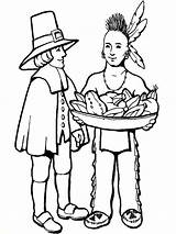 Coloring Indian Pages American Native Thanksgiving Cartoon Pilgrim Kids Eden Posted Am sketch template