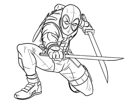 deadpool coloring book pages