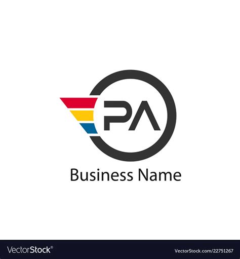 initial letter pa logo template design royalty  vector