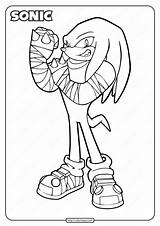 Knuckles Echidna Hedgehog sketch template