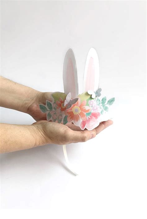 bunny ears headband bunny crown printable  bunny  etsy