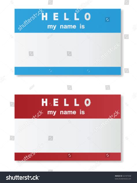 Hello My Name Is Stickers Stock Vector Illustration