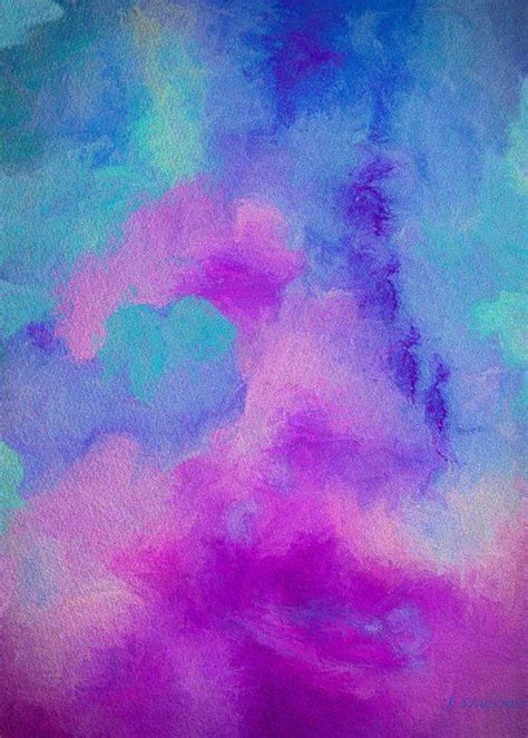 Purple Blue and Turquoise Pastel Greeting Card for Sale by Jennifer