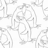 Penguin Chinstrap Clip Vector Illustrations sketch template