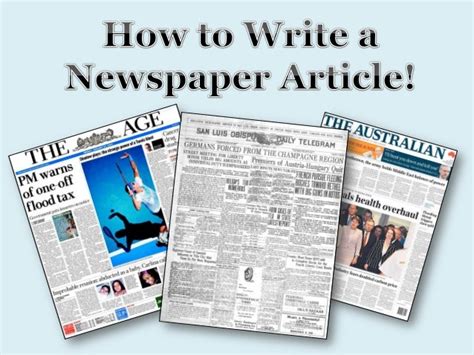 write  newspaper article video