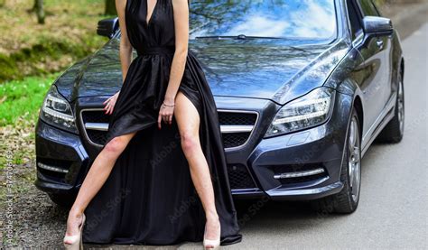 provocative concept luxury car escort and sexual services seductive