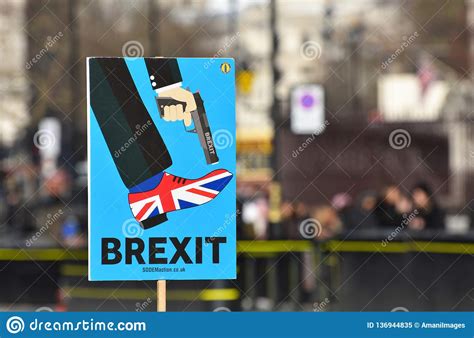 anti brexit sign  london uk jan  editorial image image  economic demonstration