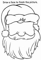 Santa Mask Claus Coloring Pages 為孩子的色頁 sketch template