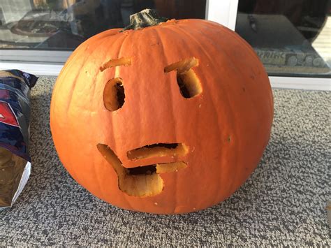 friend   carved  pumpkin     thinking emoji pics