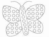Dot Butterfly Coloring Dots Do Markers Print sketch template