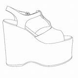 Template High Heel Baby Shoe Drawing Booties Printable Getdrawings sketch template