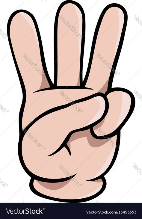 human cartoon hand showing  fingers vector image