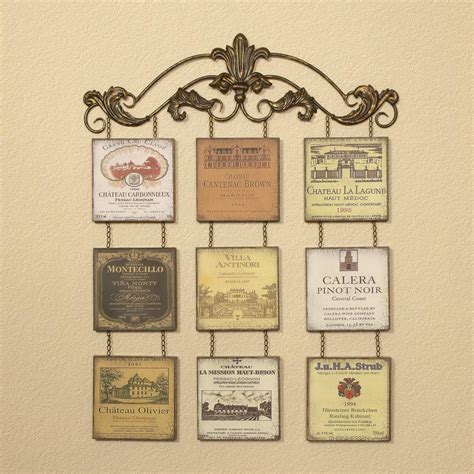 multicolored antiqued wine label metal work wall decor   home depot