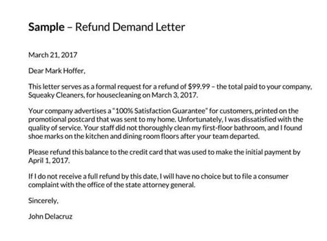 refund request letter sample templates