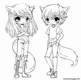 Coloring Anime Pages Twins Cute Printable sketch template