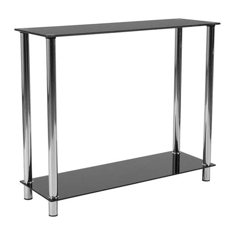Shop Offex Contemporary Black Glass Console Table With