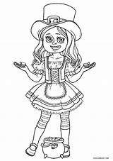Leprechaun Coloring Pages Girl Printable Kids sketch template