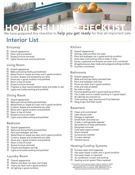 home selling checklist selling house checklist sell  house fast