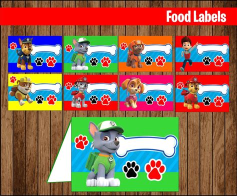 printable paw patrol food label ideas printable templates