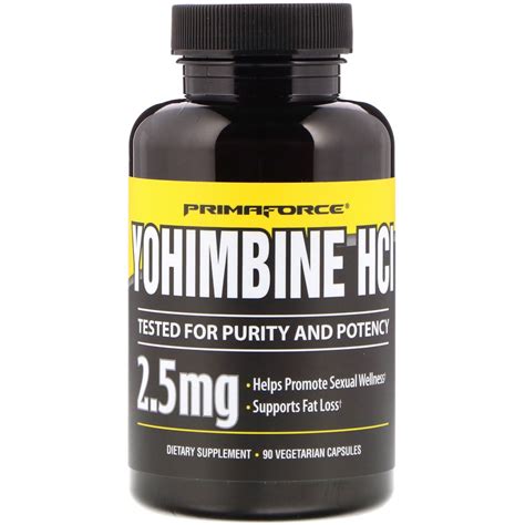 primaforce yohimbine hcl 2 5 mg 90 veggie caps gmp quality assured ebay