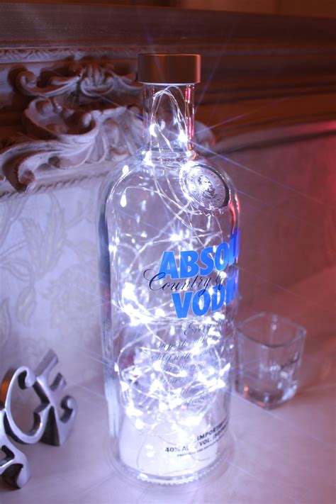 Absolut Bottle Light Upcycled Vodka Bottle Lamp Perfect Mood Lighting