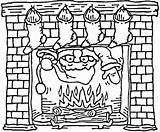 Coloring Chimney Fireplace Santa Christmas Pages Coming Drawing Printable Stockings Color Fire Claus Clipart Puzzle sketch template