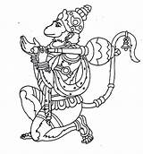 Hanuman Ji Graders Ganesha Kindpng Temple Vanishingtattoo Shiva Durga sketch template