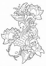 Coloring Koi Fish Pages Tattoo Lotus Japanese Adult Colouring Drawing Drawings Color Koifish Printable Designs Sheets Books Momjunction Paper Kids sketch template