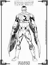 Falcon Coloring Pages America Captain Superhero War Civil Getdrawings Sketch Template sketch template