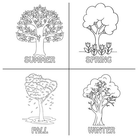 printable  seasons coloring pages