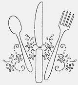 Fork Knife Spoon Drawing Embroidery Plate Tea Vintage Coloring Perfect Party Week Getdrawings Hudsonsholidays Drawings Hand Hudson sketch template