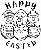 Easter Happy Card Coloring Pages Color Print Printable Funny Kids Topcoloringpages Eggs sketch template