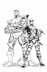 Colossus Deadpool Deviantart Coloring Pages Marvel sketch template