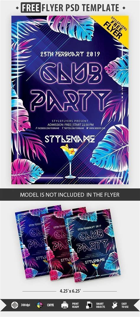 club party  psd flyer template    styleflyers