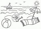 Beach Coloring Pages Printable Kids Theme Small Seasons Print Boat sketch template