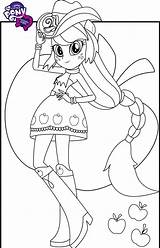 Pony Coloring Equestria Little Applejack Girls Pages Printable sketch template