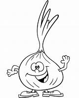 Onion Coloring Pages Funny Color Print Popular Vegetables sketch template