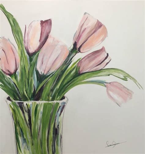 Tulips In Vase Painting By Susan Goodyear Saatchi Art