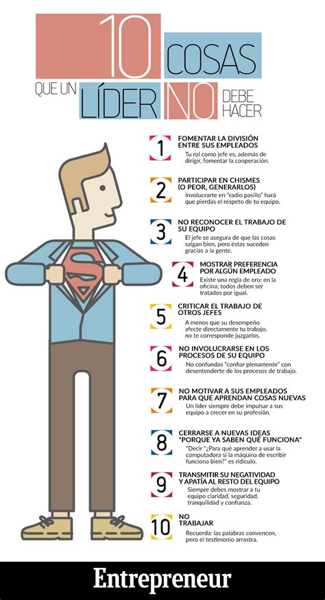 infografía 10 cosas que jamás debes hacer si quieres ser un buen líder