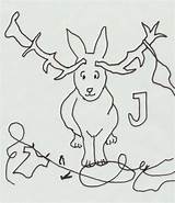 Antlers Jackalope sketch template