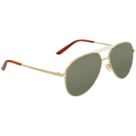 Gucci Gucci Green Aviator Sunglasses Gg0242s 003 59