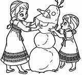 Coloring Elsa Anna Pages Young Snow Man Wecoloringpage Hug Popular Coloringhome Print sketch template