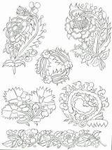 Patterns Embroidery Crewel Jacobean Needlework Pattern Gwd Ru Linework Kits Needles Designs Color Stitch Pages sketch template