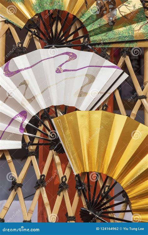 japanese traditional folding fan stock photo image  decoration