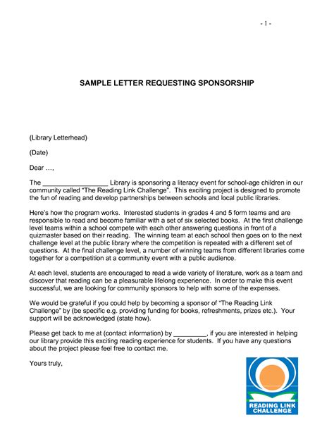 sponsorship letter template examples letter template collection