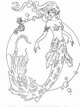 Mermaids Elves Mystical Nymph Whimsy sketch template