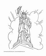 July 4th Coloring Pages Liberty Statue Sheets Fourth Honkingdonkey Holiday Library Independence sketch template