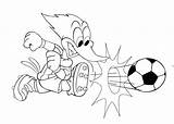 Coloring Pages Woodpecker Woody Soccer Field Football Cartoon Playing Getcolorings Kids Color Coloringkidz sketch template