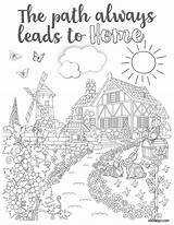 Coloring Pages Path Family Leads Relax Enjoy Inkhappi sketch template