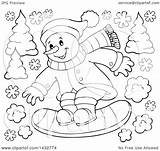 Snowman Clipart Boarding Lineart Snow Illustration Visekart Royalty Vector sketch template